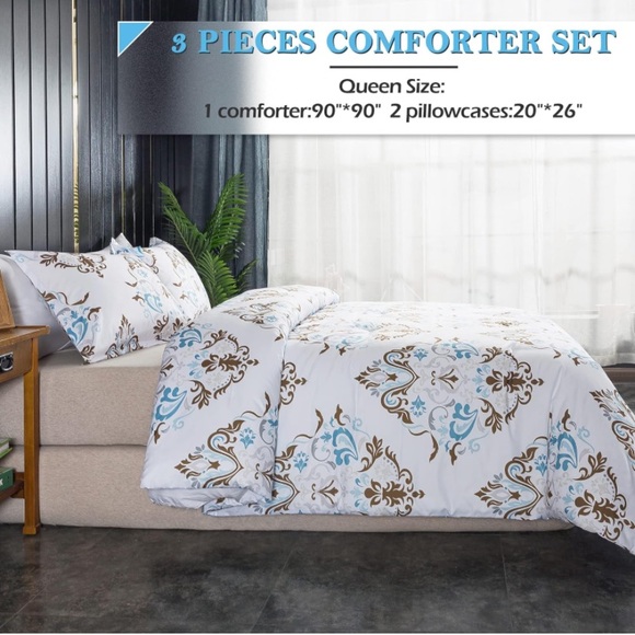 Queen paisley 3 piece comforter set - Picture 5 of 7